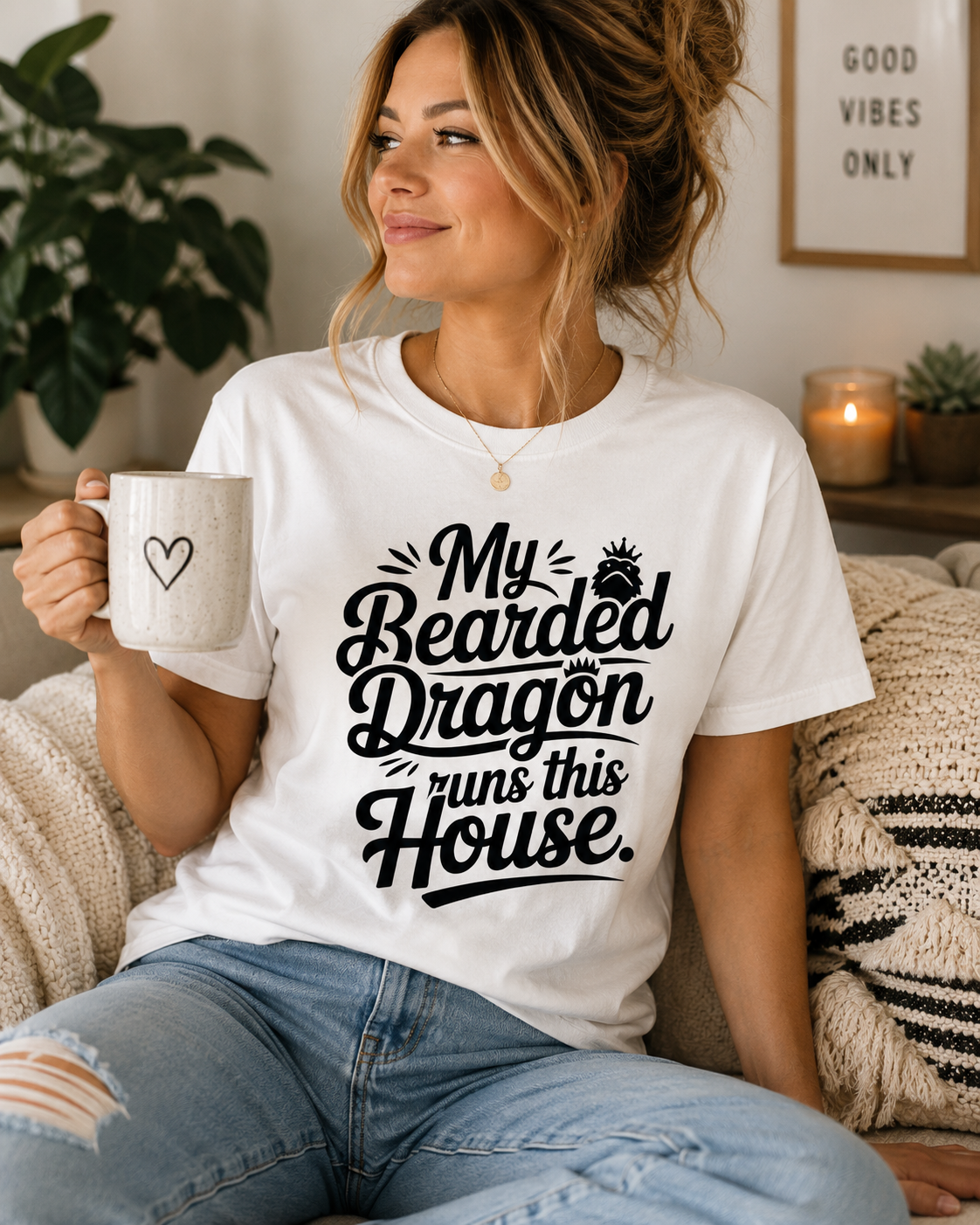 My Bearded Dragon Runs This House Shirt | Funny Beardie Lover Graphic Tee