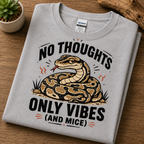 No Thoughts Only Vibes - Funny Ball Python Snake Tee