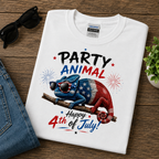 Party Animal Chameleon 4th of July Shirt | Funny Patriotic Reptile Tee