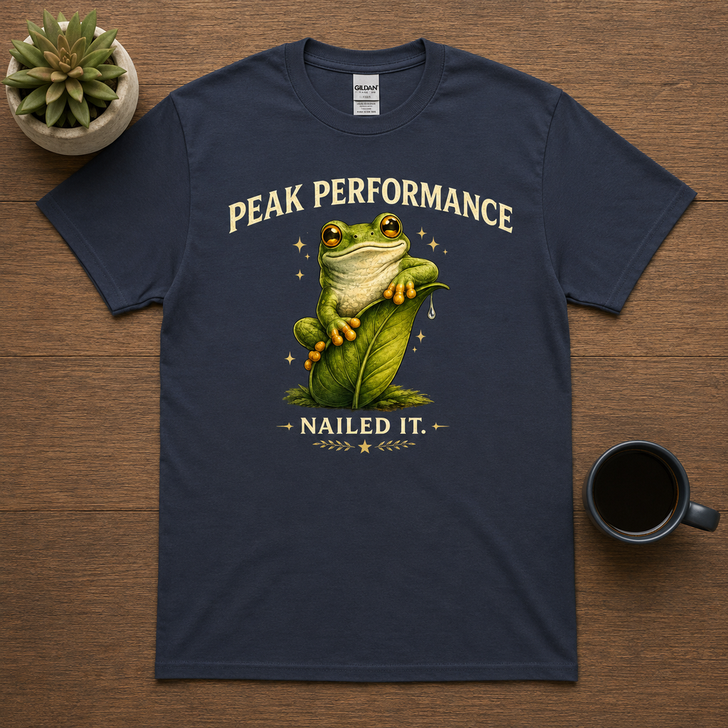 Peak Performance Frog T-Shirt | Funny Tree Frog Nature Tee
