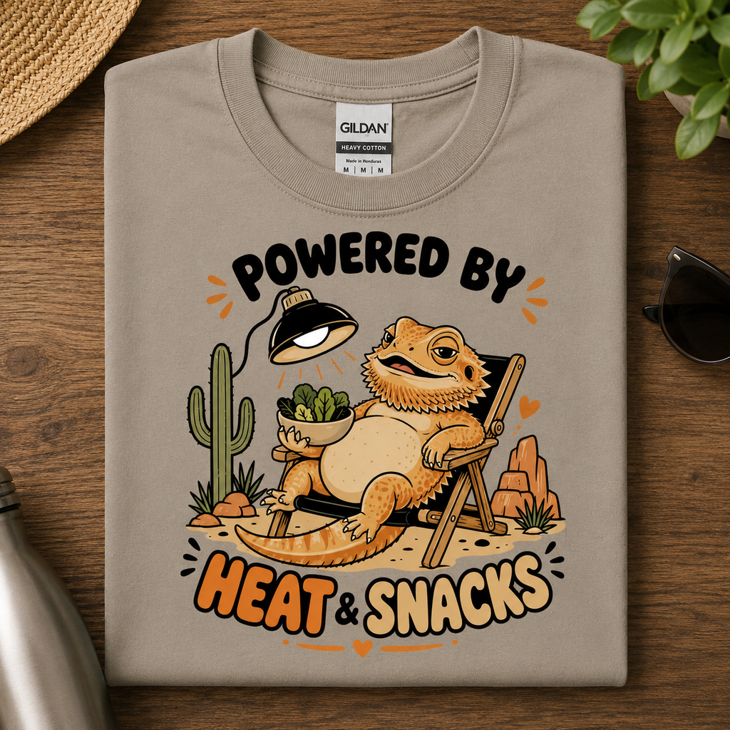 Powered by Heat and Snack - Bearded Dragon Graphic Tee