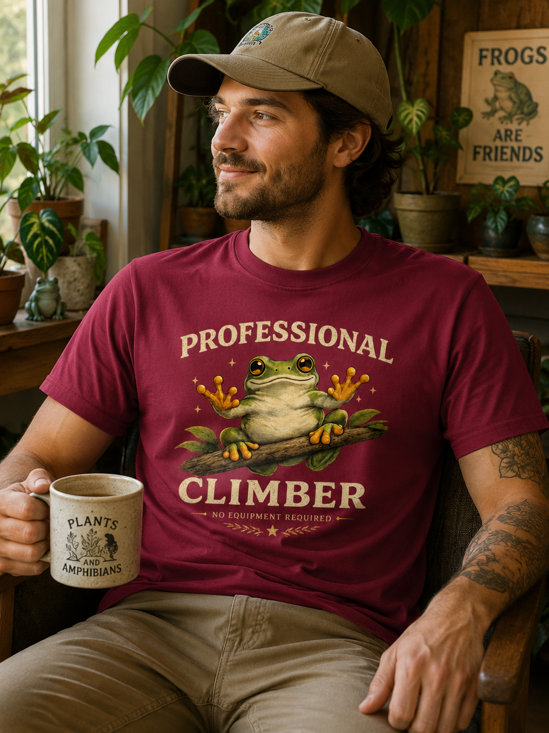 Professional Climber Frog T-Shirt | Funny Tree Frog Climbing Tee