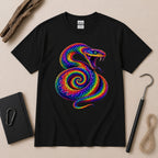 Psychedelic Viper Snake T-Shirt – Rainbow Serpent Graphic Tee