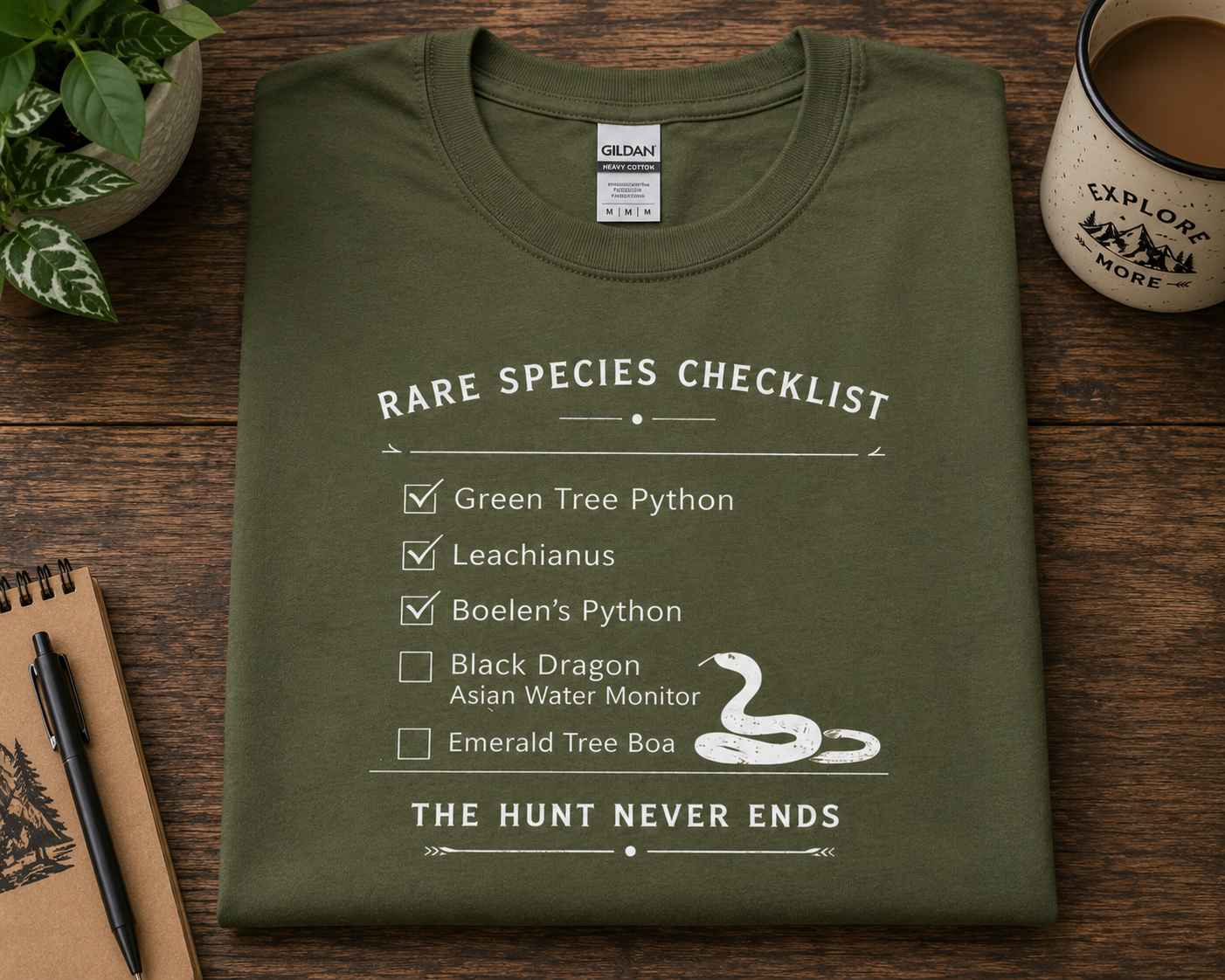 Rare Species Checklist T-Shirt | The Hunt Never Ends Reptile Tee