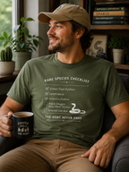 Rare Species Checklist T-Shirt | The Hunt Never Ends Reptile Tee