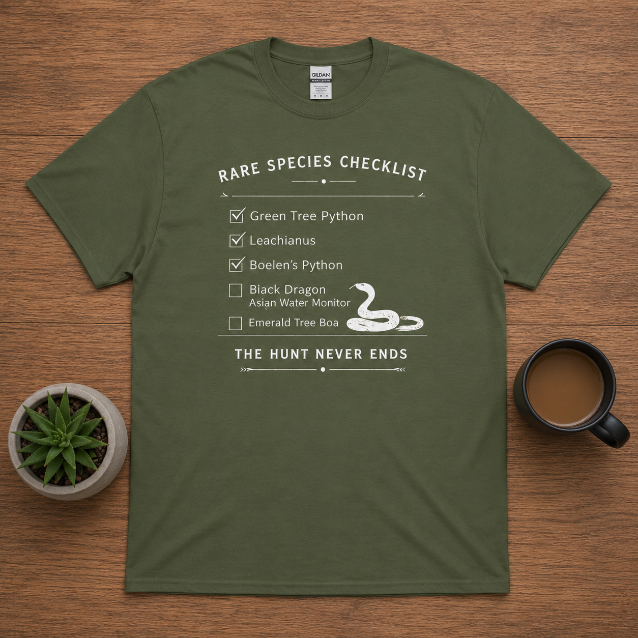 Rare Species Checklist T-Shirt | The Hunt Never Ends Reptile Tee