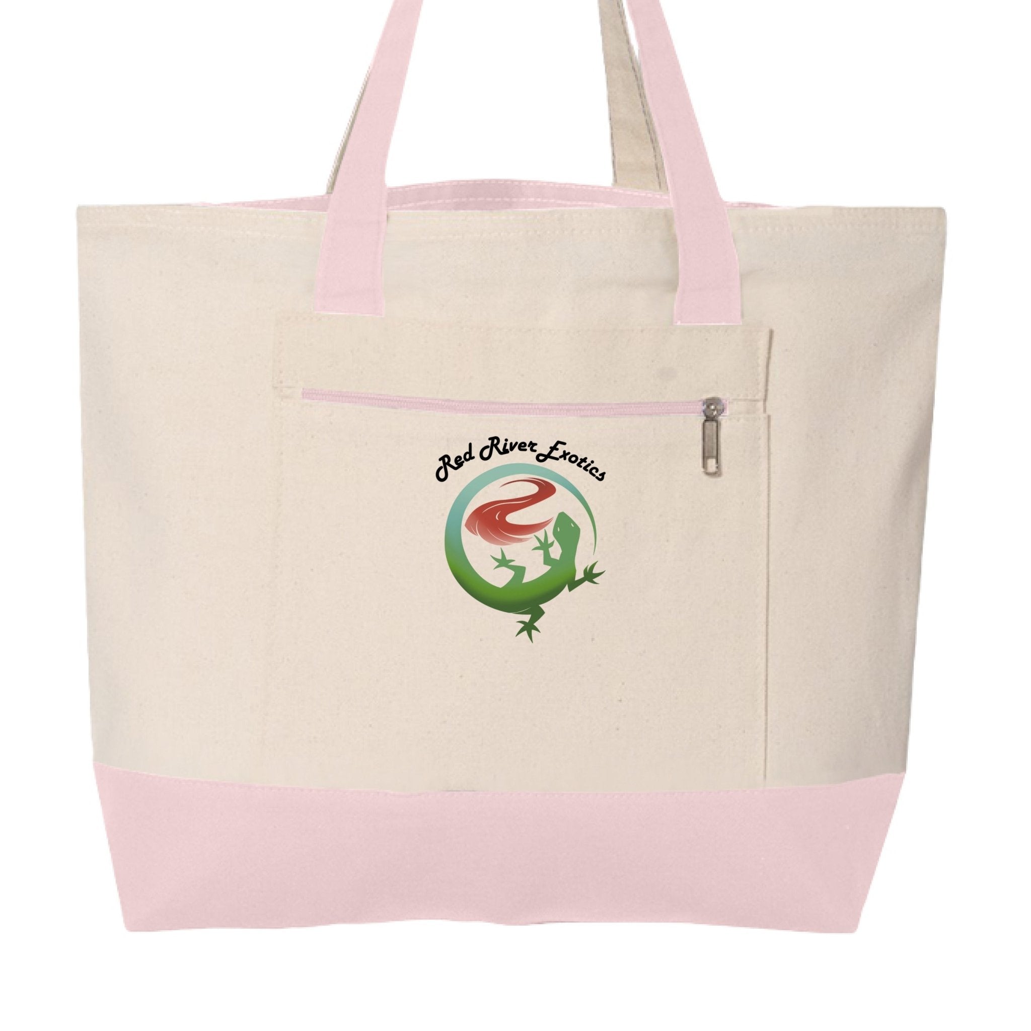 Red River Exotics Logo Cotton Canvas Zippered Tote - Red River Exotics