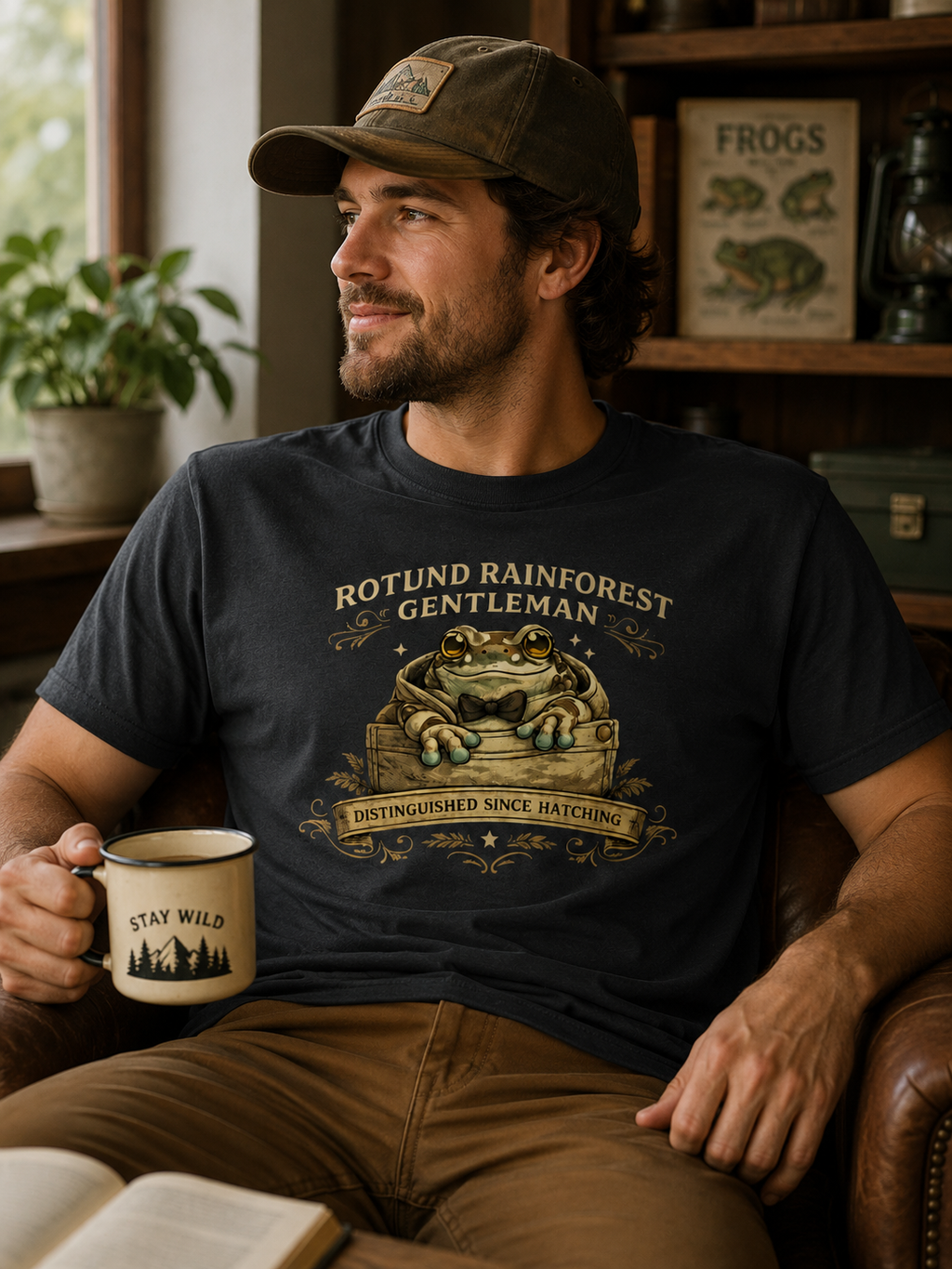 Rotund Rainforest Gentleman Frog T-Shirt | Funny Milk Frog Tee