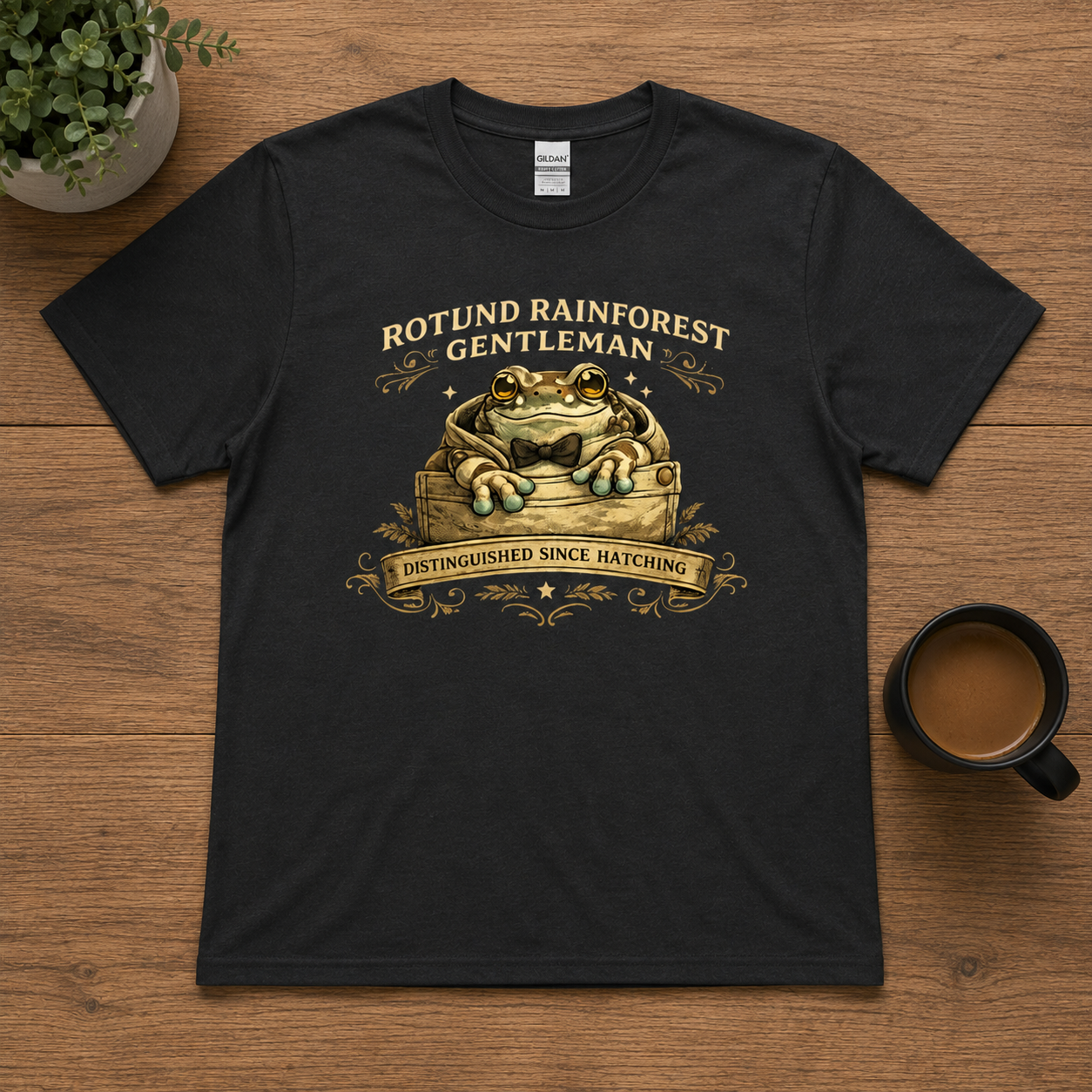 Rotund Rainforest Gentleman Frog T-Shirt | Funny Milk Frog Tee