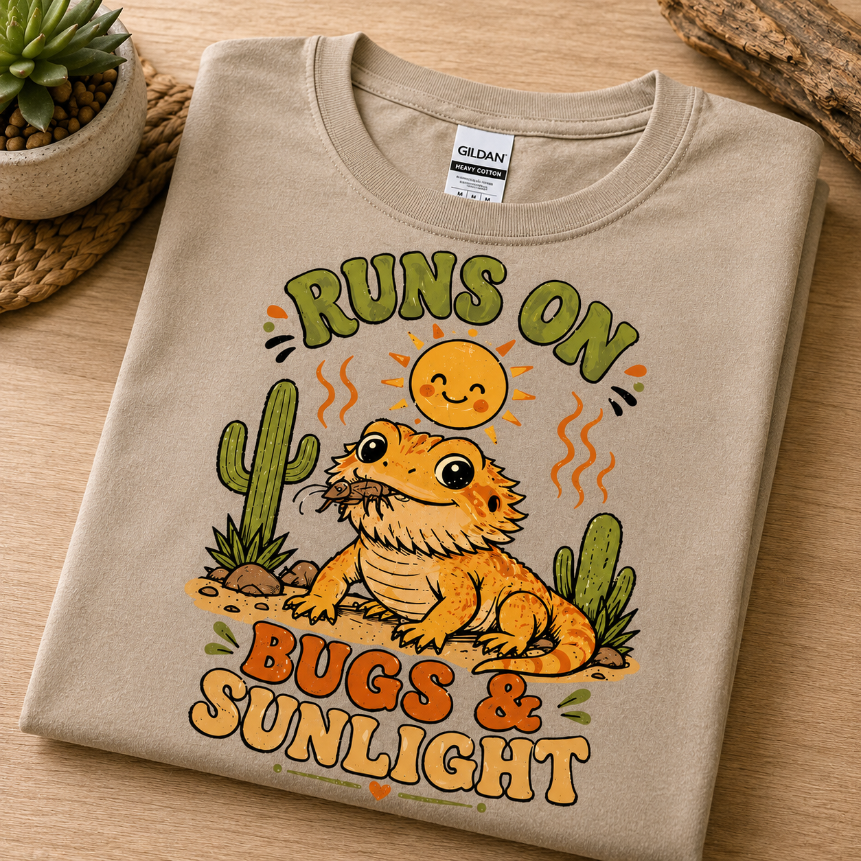 Runs on Bugs and Sunlight -  Bearded Dragon Tee
