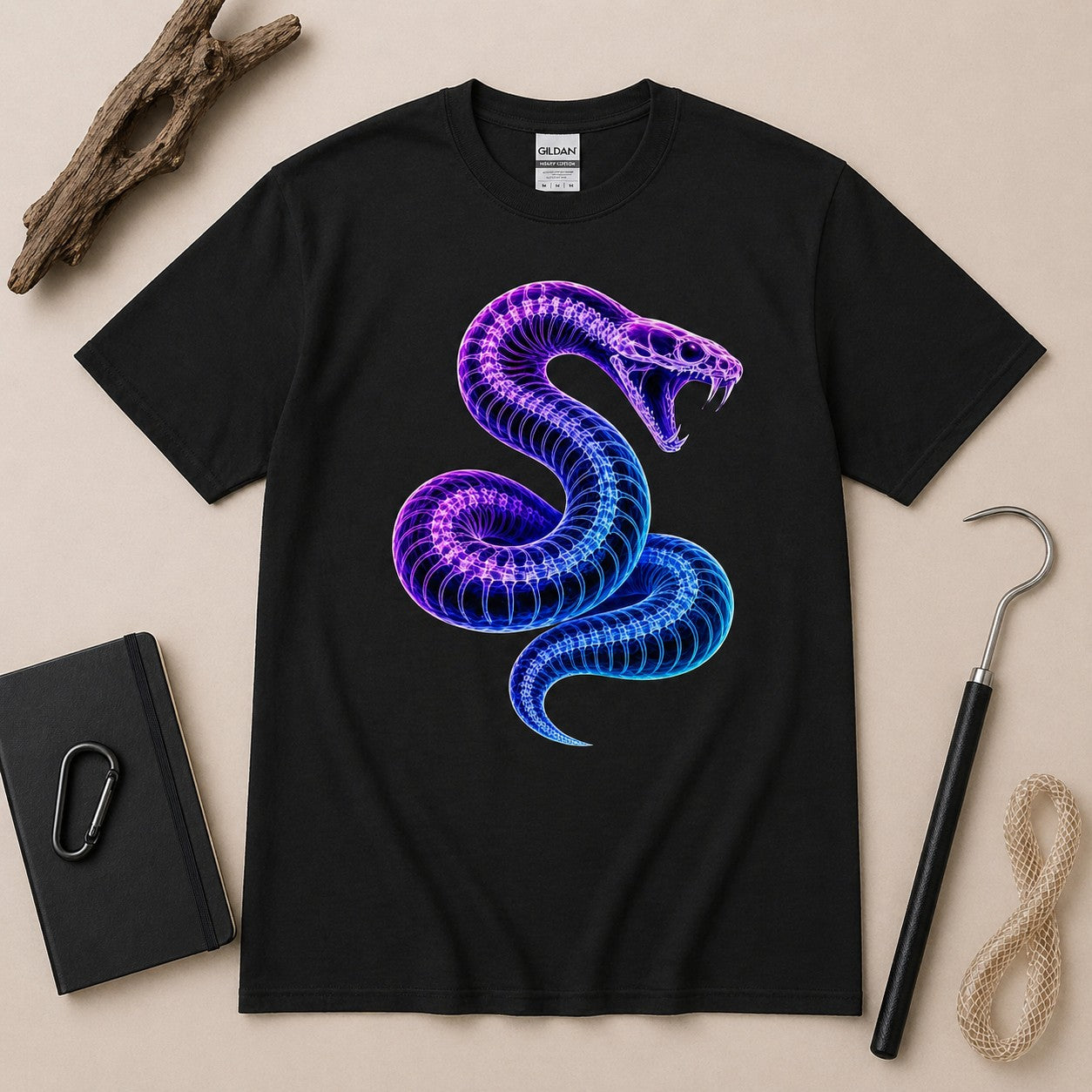 Neon Venom Snake T-Shirt – Cyberpunk Serpent Graphic Tee