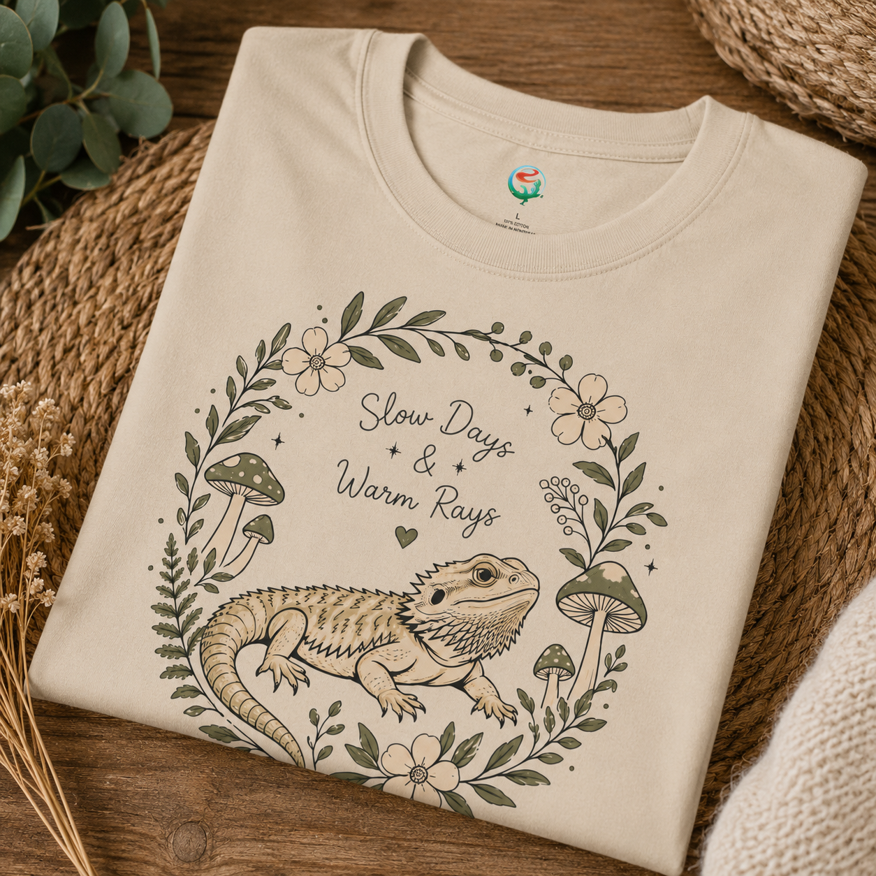 Slow Days & Warm Rays Bearded Dragon Nature T-Shirt | Red River Exotics
