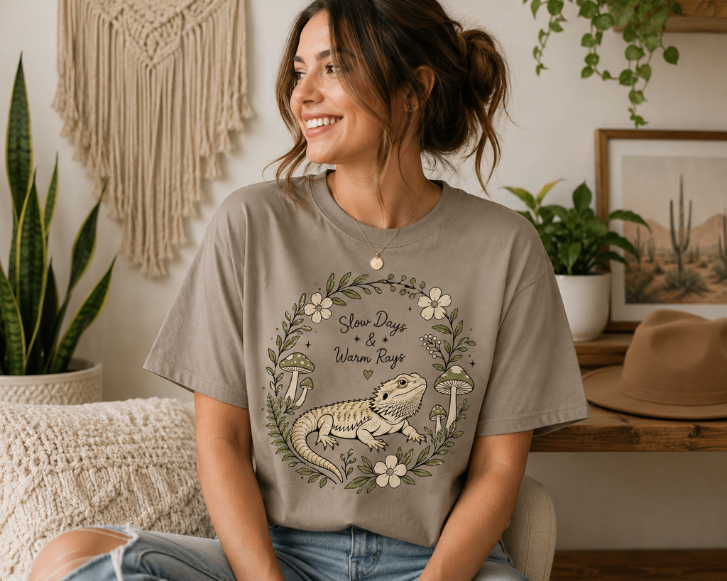 Slow Days and Warm Rays - Bearded Dragon Tee