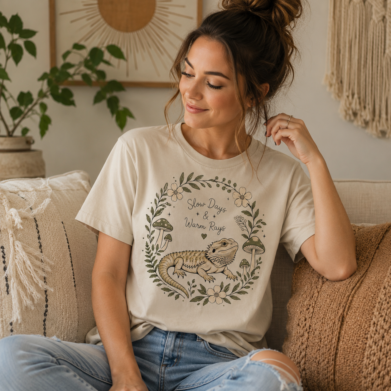Slow Days & Warm Rays Bearded Dragon Nature T-Shirt | Red River Exotics
