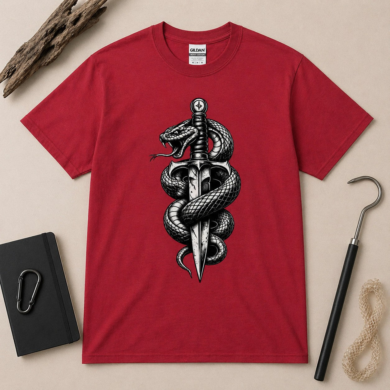 Snake Dagger T-Shirt – Serpent & Steel Graphic Tee