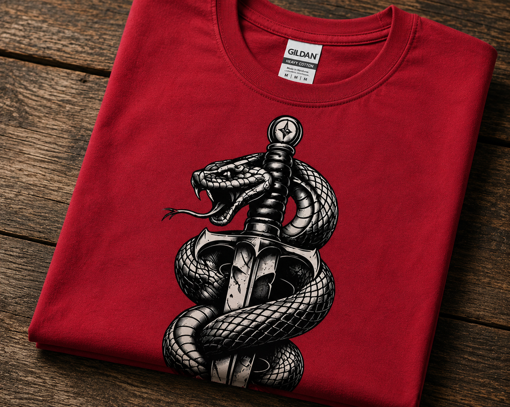 Snake Dagger T-Shirt – Serpent & Steel Graphic Tee