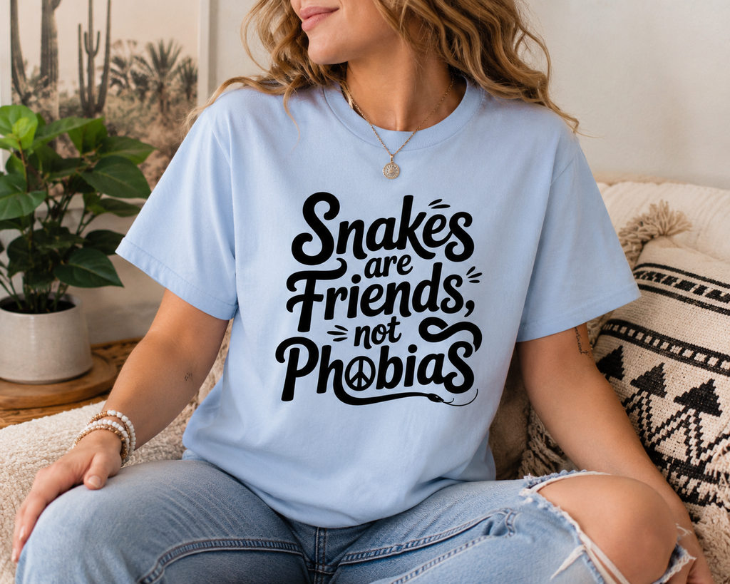 "Snakes are Friends Not Phobias" Reptile Themed Graphic Tee