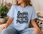 "Snakes are Friends Not Phobias" Reptile Themed Graphic Tee