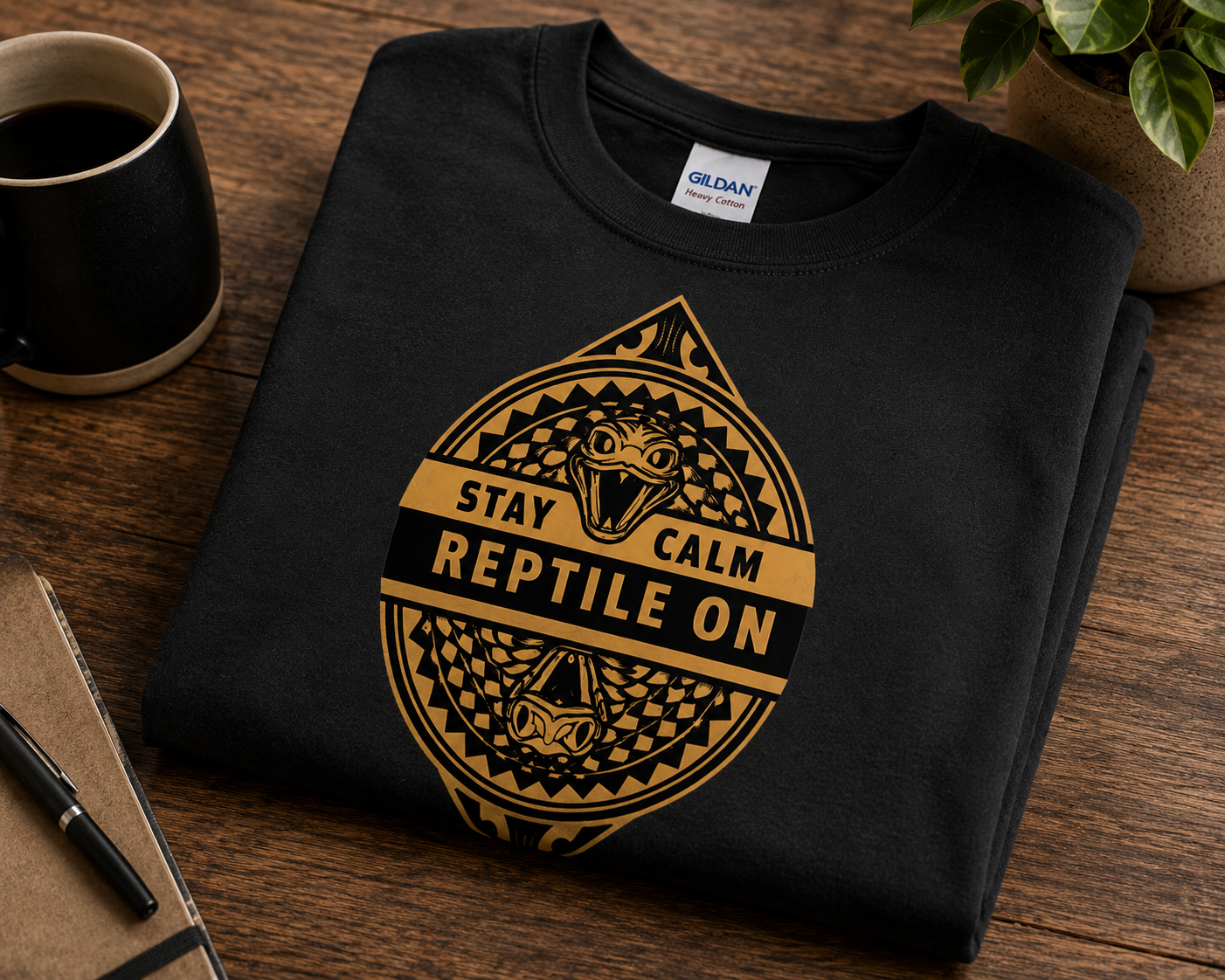 Stay Calm Reptile On Snake Shirt | Reptile Lover Graphic Tee