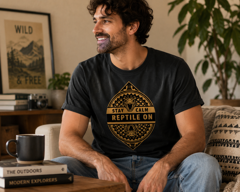 Stay Calm Reptile On Snake Shirt | Reptile Lover Graphic Tee