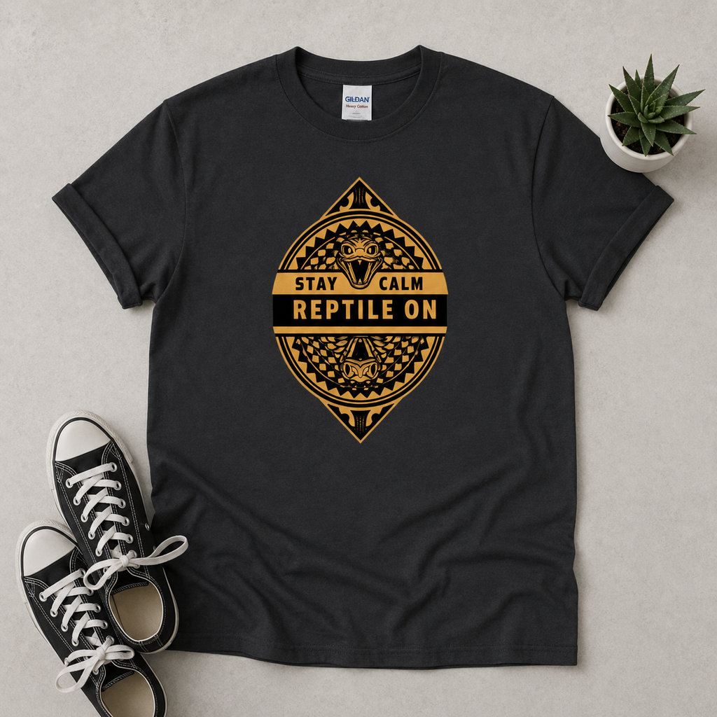 Stay Calm Reptile On Snake Shirt | Reptile Lover Graphic Tee
