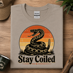 Stay Coiled - Retro Rattlesnake Tee