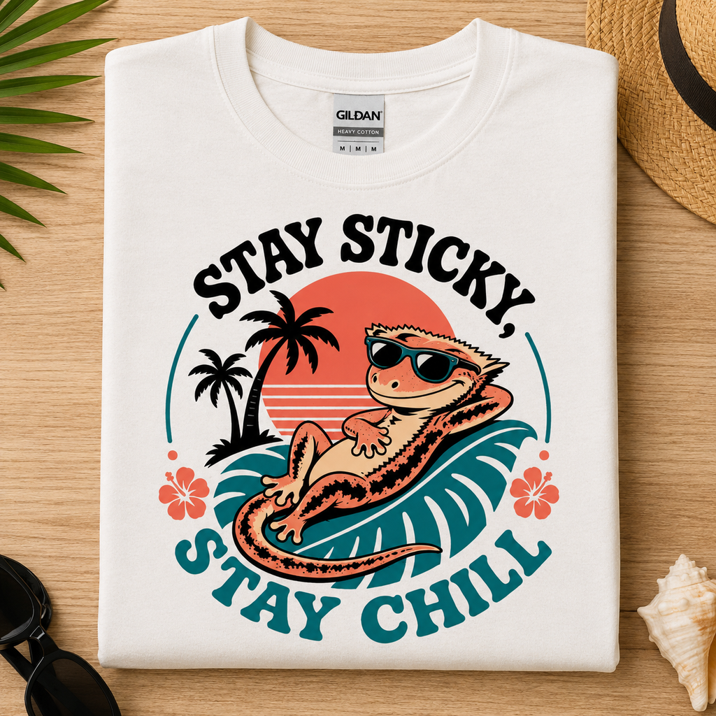 Stay Sticky Stay Calm -  Crested Gecko Tee