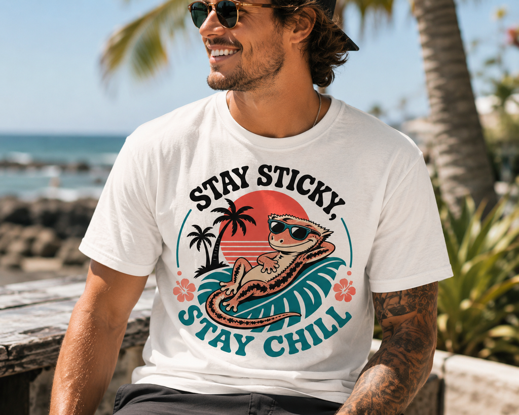 Stay Sticky Stay Calm -  Crested Gecko Tee