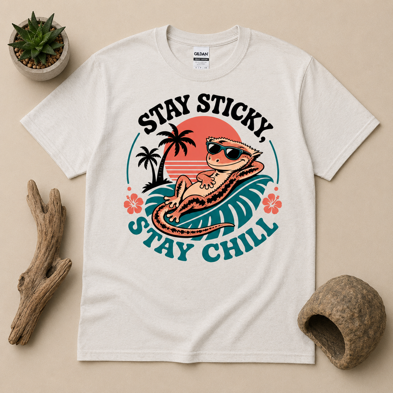 Stay Sticky Stay Calm -  Crested Gecko Tee