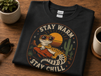 Stay Warm Stay Chill Leopard Gecko T-Shirt | Funny Reptile Lover Tee