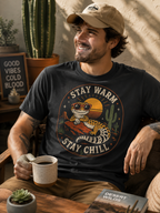 Stay Warm Stay Chill Leopard Gecko T-Shirt | Funny Reptile Lover Tee