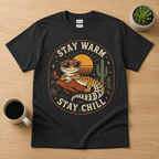 Stay Warm Stay Chill Leopard Gecko T-Shirt | Funny Reptile Lover Tee