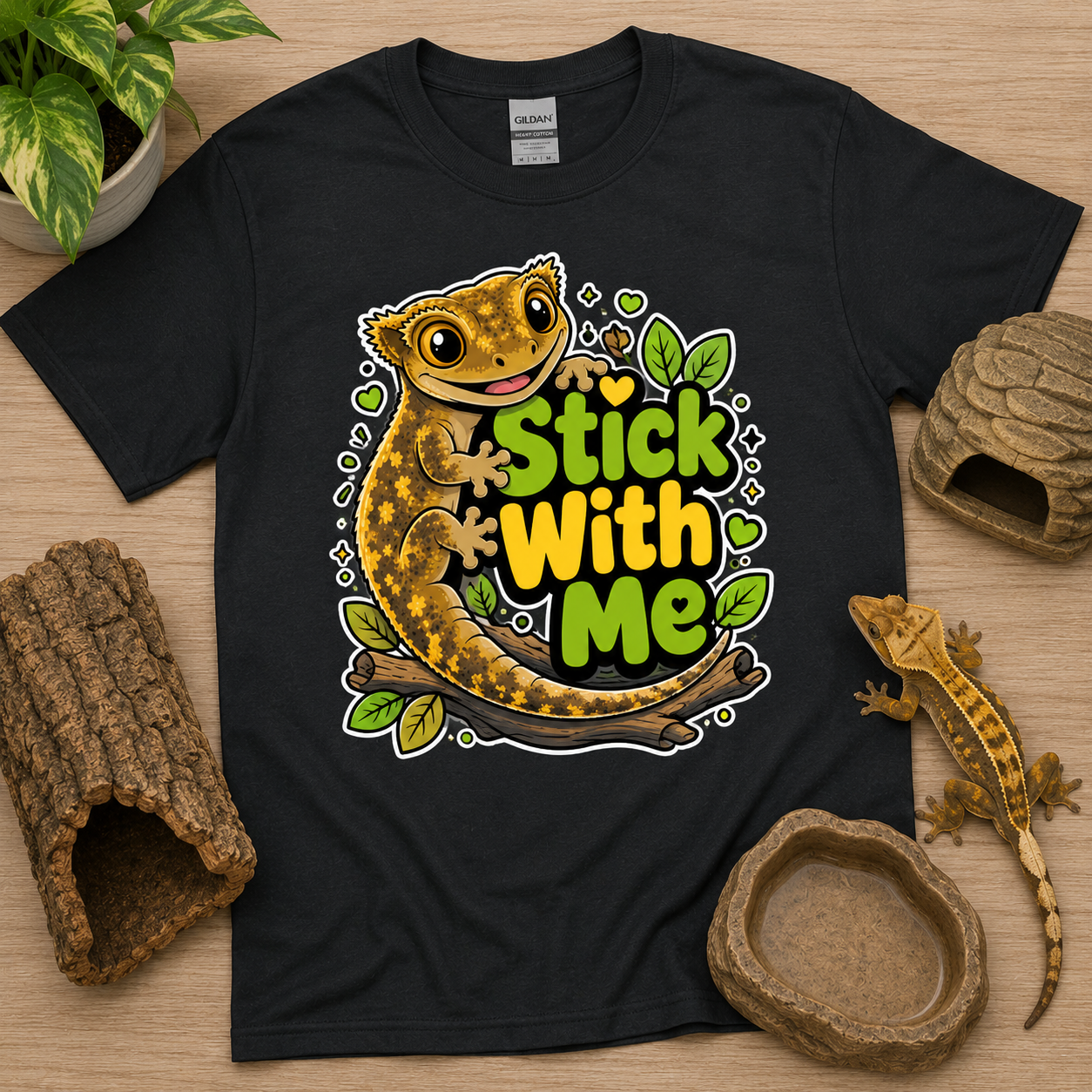 Stick with Me - Crested Gecko Tee