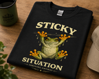 Sticky Situation Thriving Anyway Frog T-Shirt | Funny Tree Frog Tee