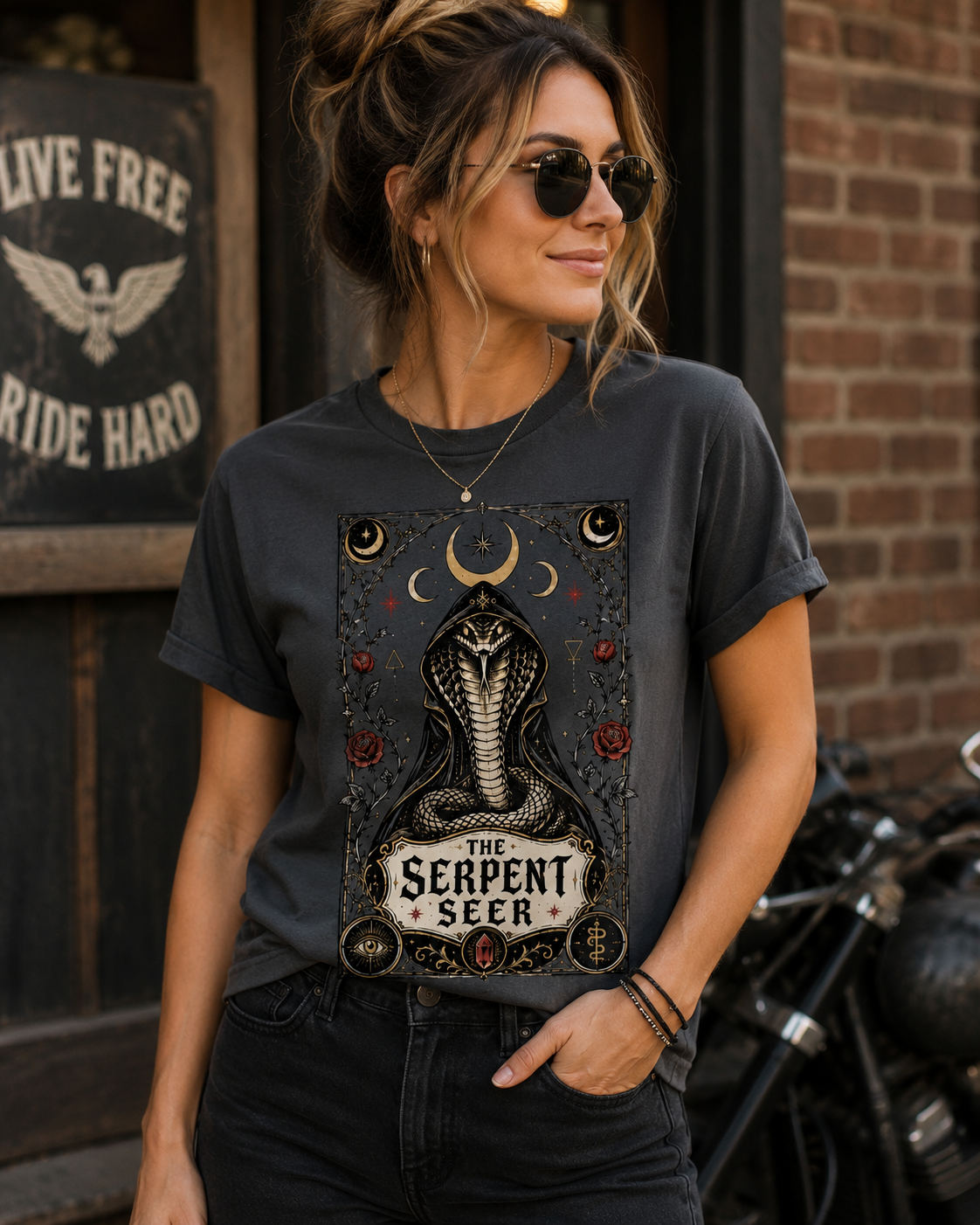 The Serpent Seer Shirt | Mystical Snake Gothic Occult Graphic Tee