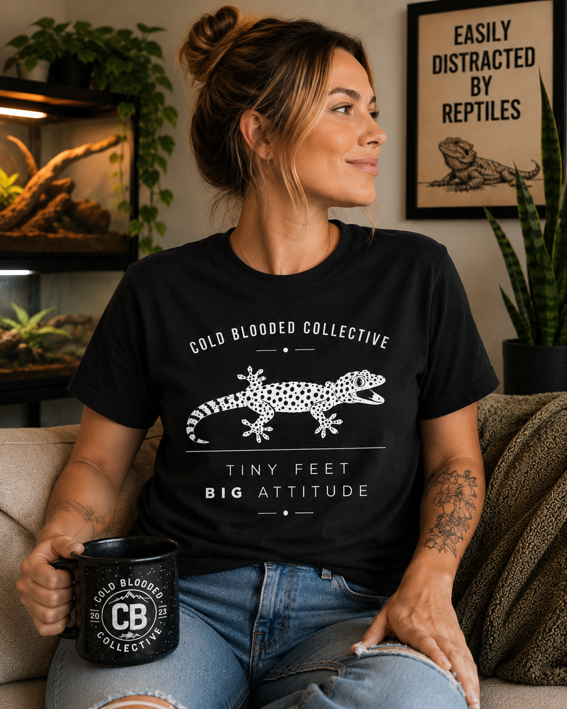 Tiny Feet Big Attitude Tokay Gecko T-Shirt