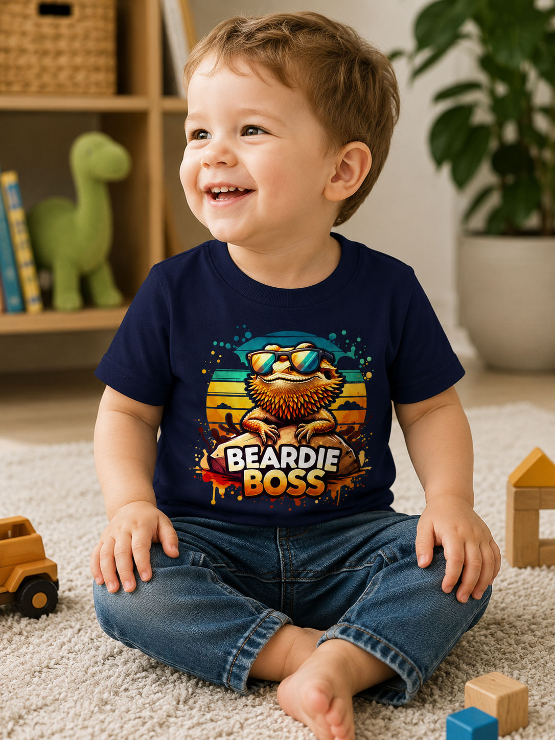 Beardie Boss Toddler Shirt | Cute Bearded Dragon Kids Tee