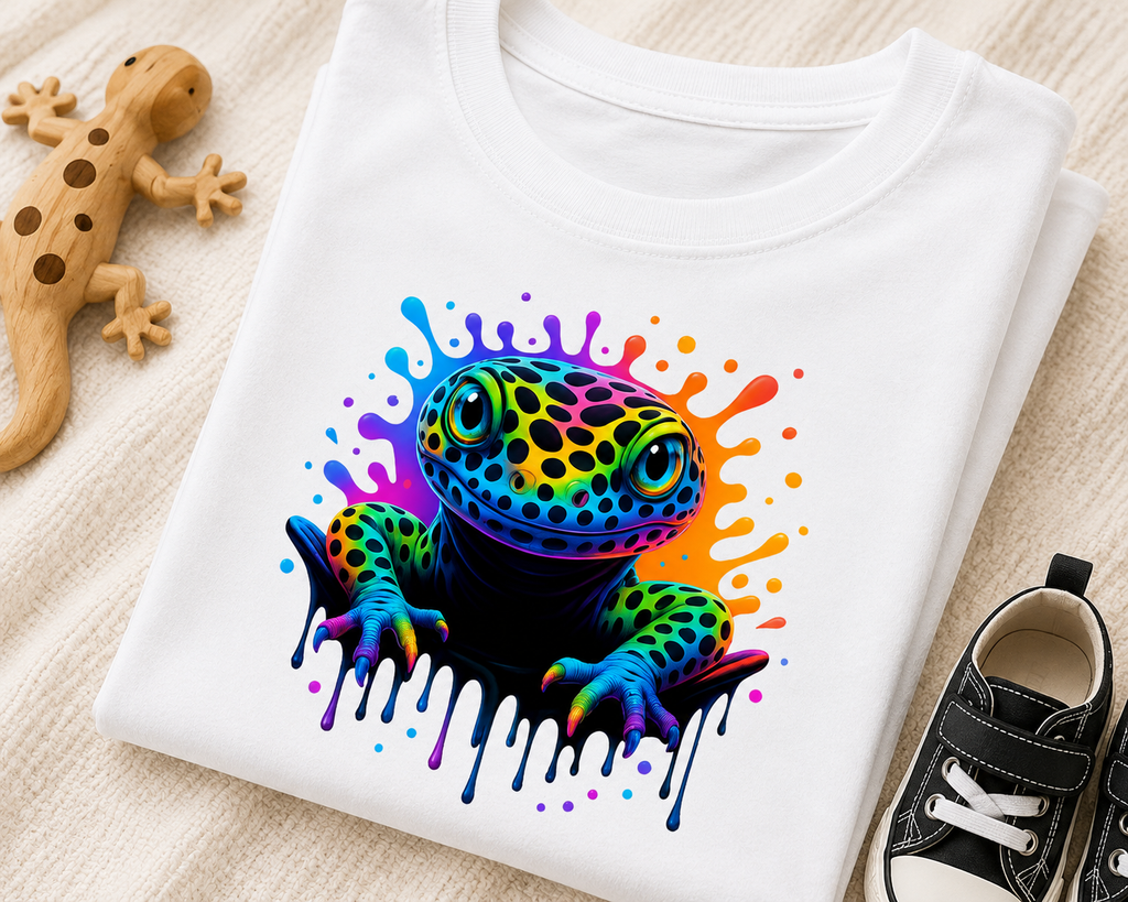 Colorful Toddler Rainbow Leopard Gecko Shirt