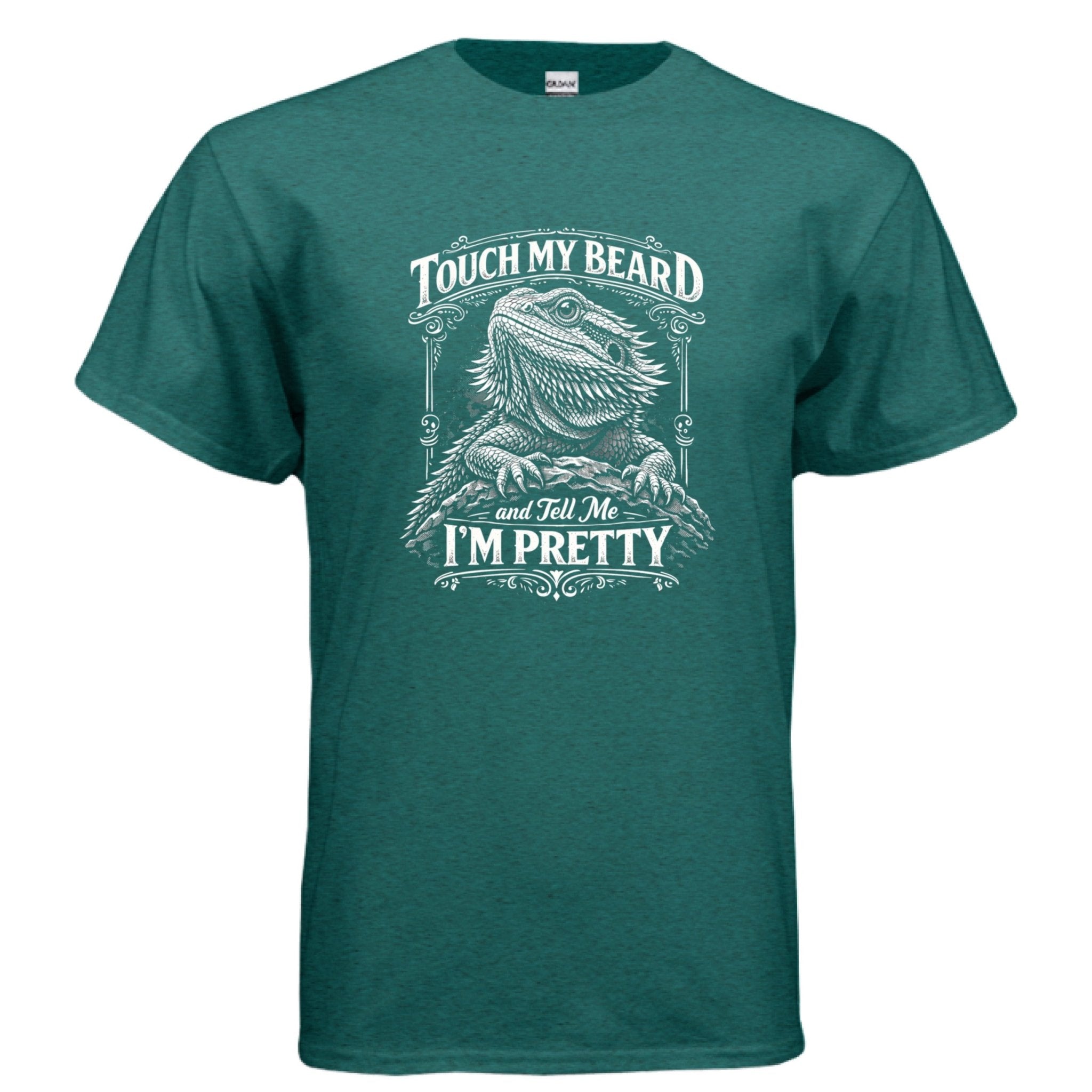 Touch My Beard and Tell Me I'm Pretty, Funny Bearded Dragon Graphic Tee - Red River Exotics LLC