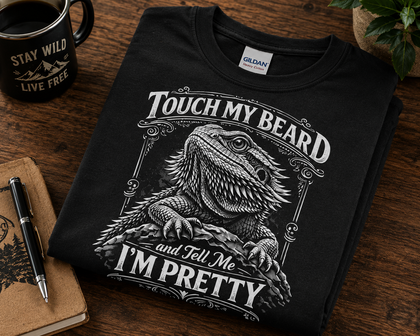 Touch My Beard and Tell Me I’m Pretty Shirt | Funny Bearded Dragon Tee