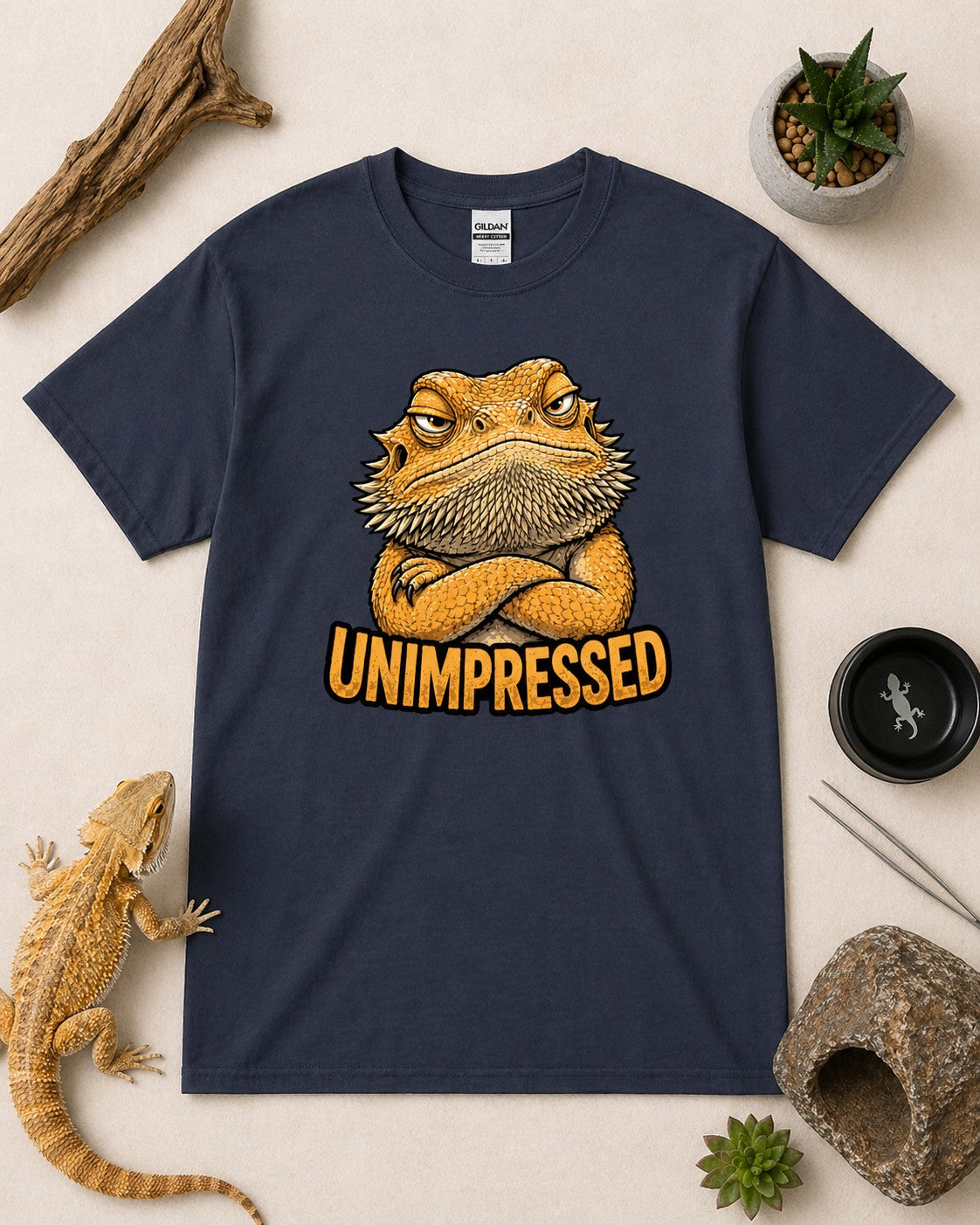 Unimpressed Bearded Dragon T-Shirt – Funny Beardie Tee