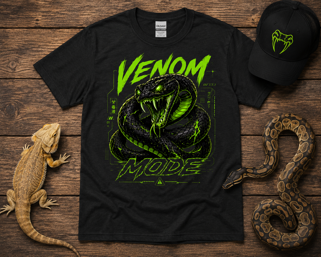 Venom Mode Snake T-Shirt – Cyberpunk Serpent Tee