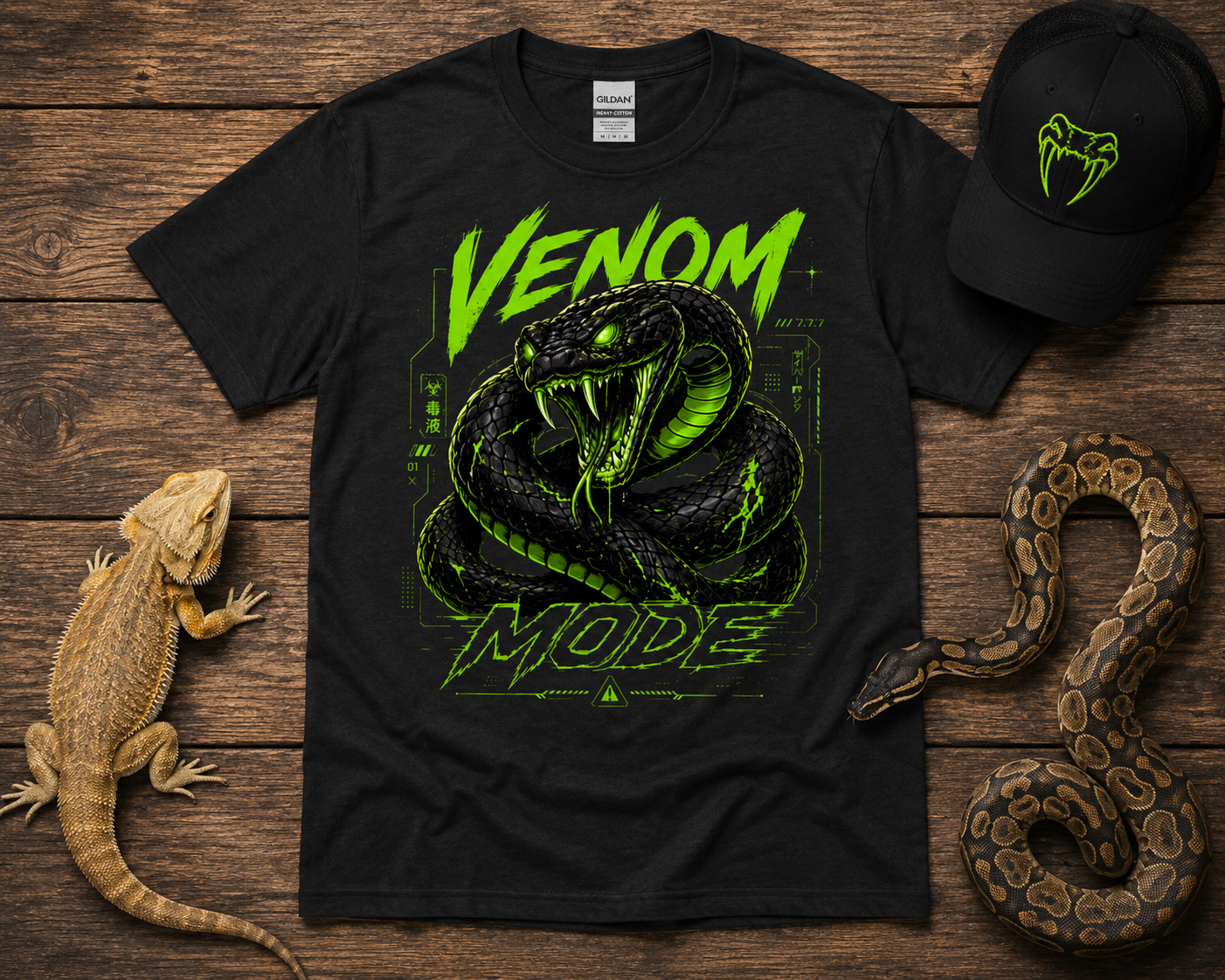 Venom Mode Snake T-Shirt – Cyberpunk Serpent Tee