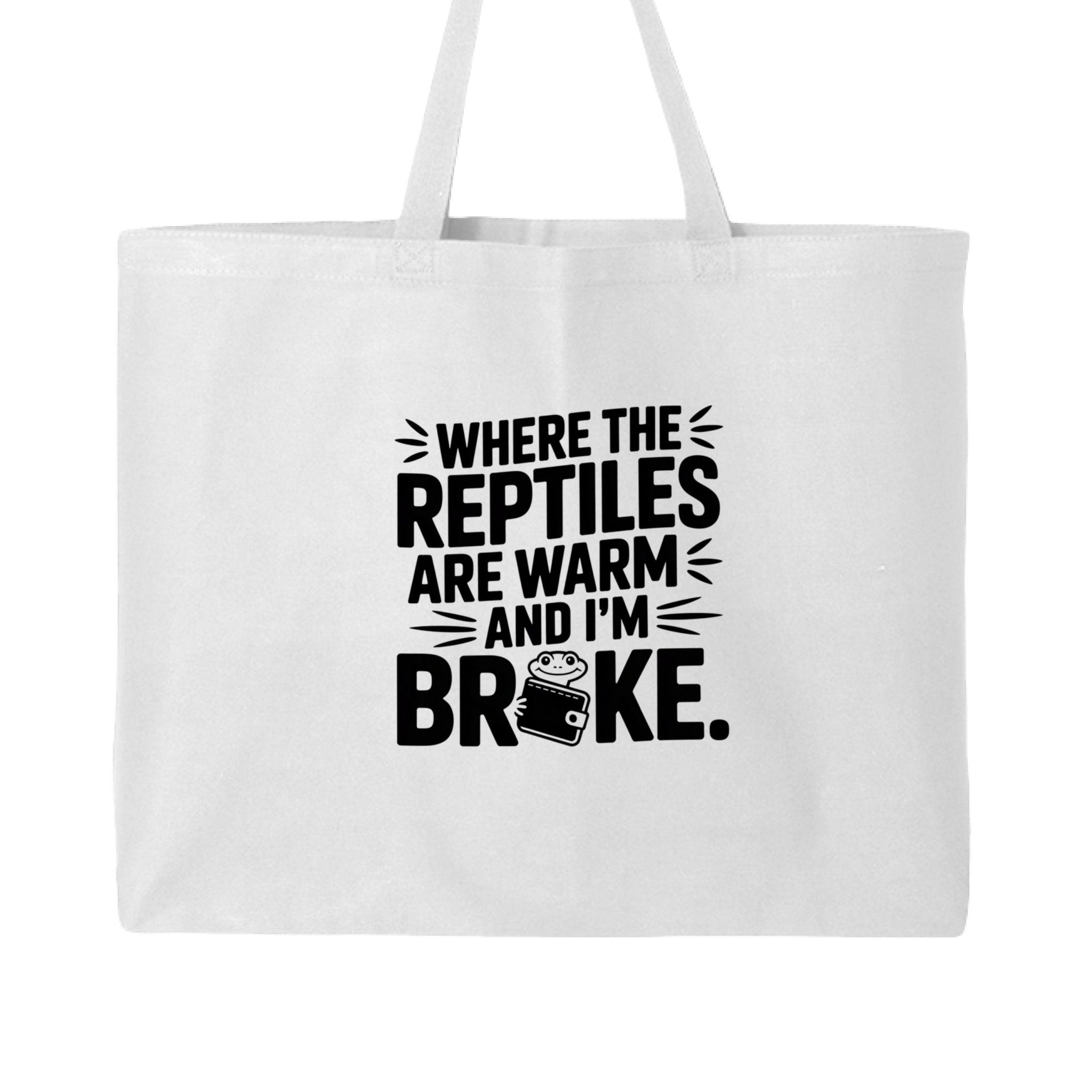 Cute and Practical Where the Reptiles are Warm Tote Bag - Red River Exotics