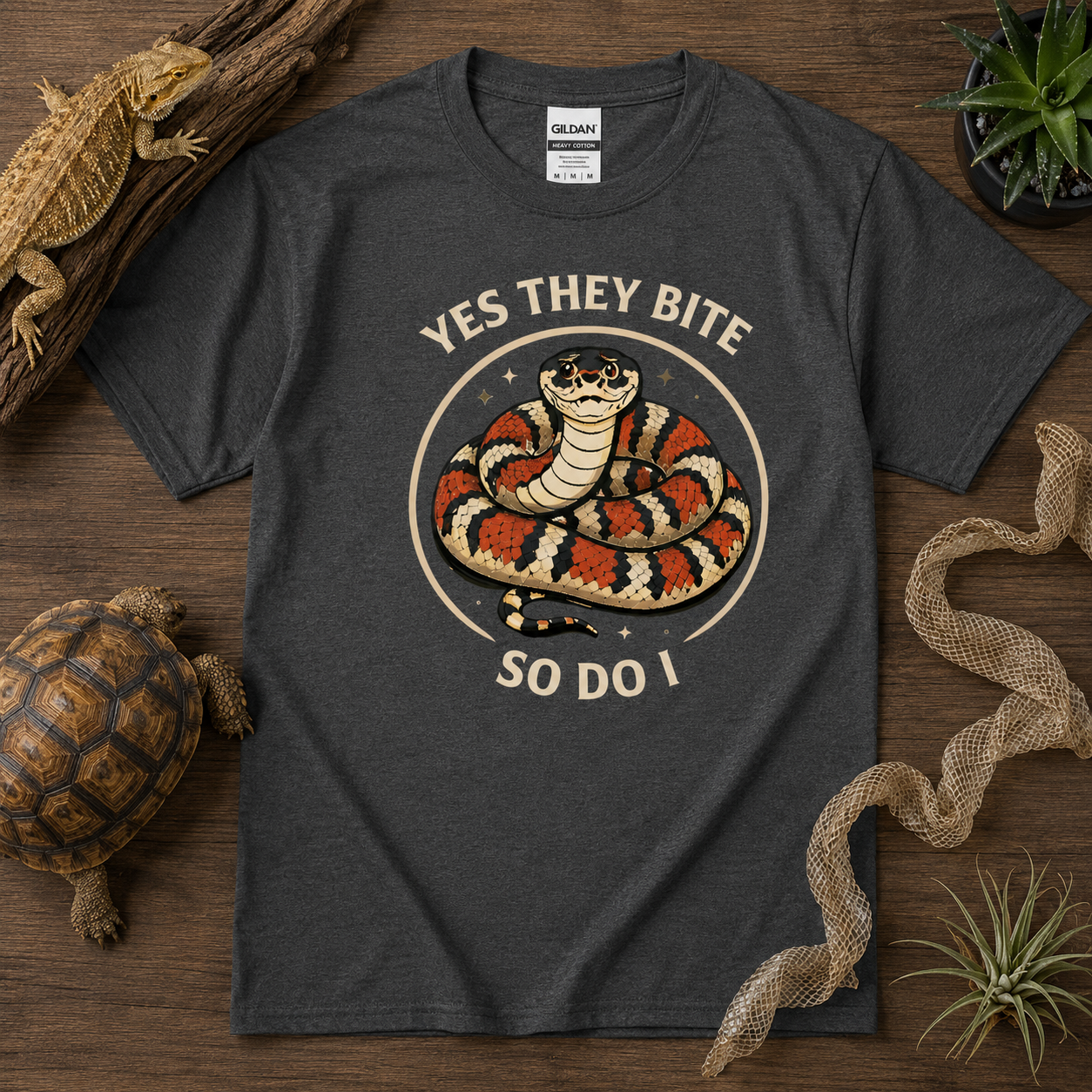 Yes They Bite So Do I Snake Shirt | Funny Sarcastic Reptile Tee 🐍😈