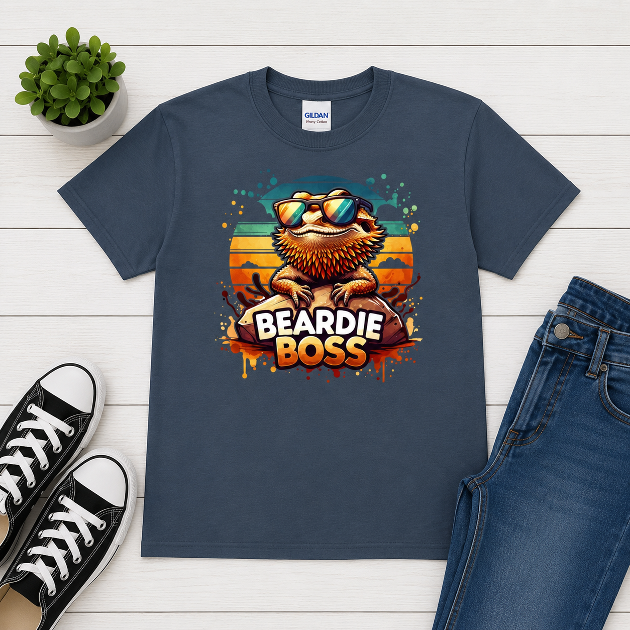 Beardie Boss Youth Shirt | Cool Bearded Dragon Kids Tee