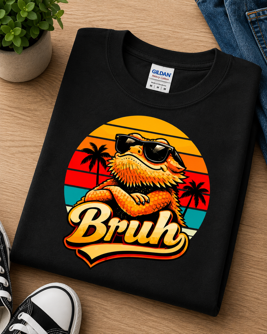Bruh Bearded Dragon Youth Shirt | Funny Reptile Kids Tee