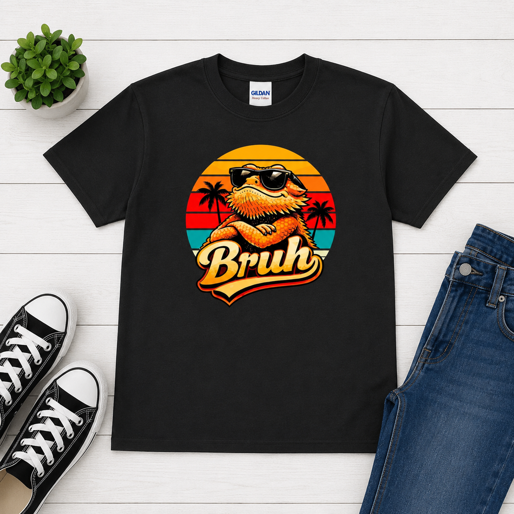 Bruh Bearded Dragon Youth Shirt | Funny Reptile Kids Tee